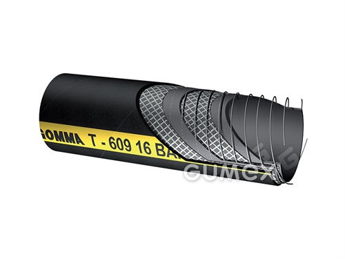 Tlakonasávacia hadica pre oleje a benzíny T619 AA, 25/37mm, 16bar/-1bar, NBR/CR, oceľová špirála, -30°C/+70°C, černá